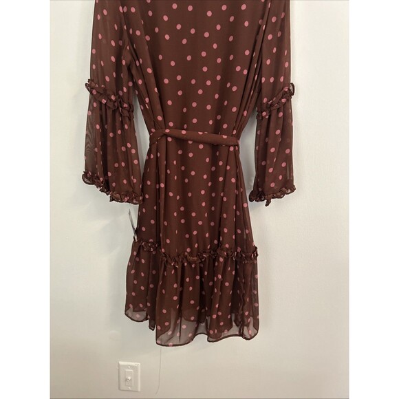 Women’s NWT Sz 6 Gabby Skye Women’s Polka Dot Longsleeve Dress - Picture 11 of 12